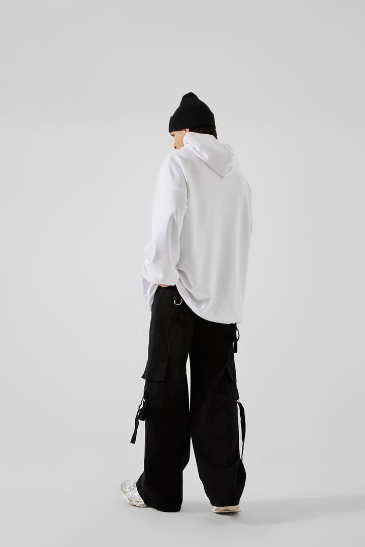 Boomer Smurf Baskılı Gri Oversize Hoodie