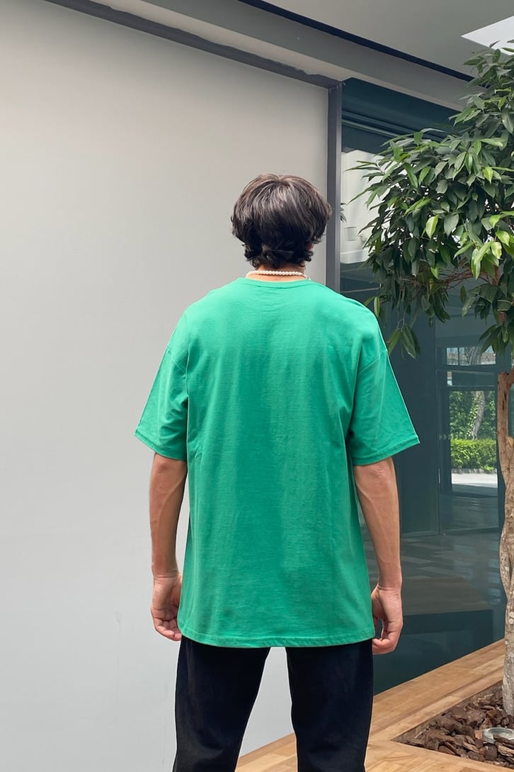 Boston Baskılı Oversize Oversize Tshirt