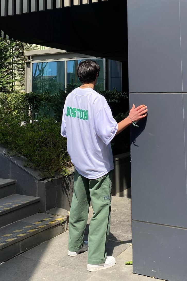Boston Clover Beyaz Oversize Forma
