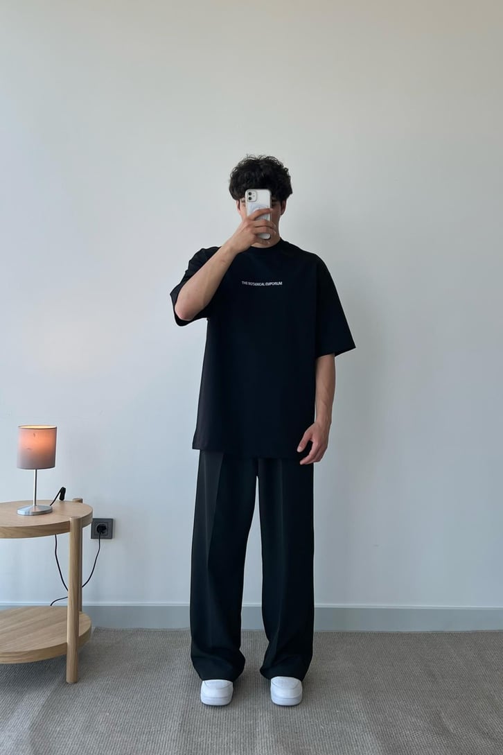 Botanical Emporium Nakışlı Açık Haki Oversize Tişört