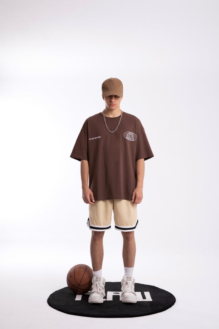 Boxing Club Baskılı Oversize Tshirt