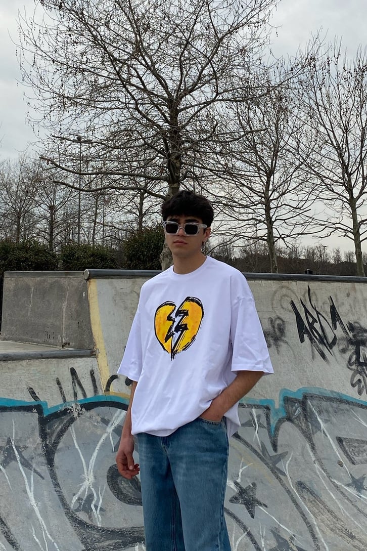 Break Heart Oversize Printed Tee