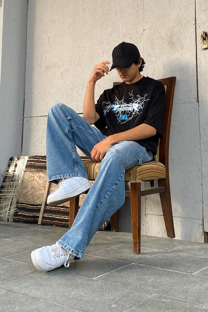 Bring the Thunder Baskılı Oversize Tshirt