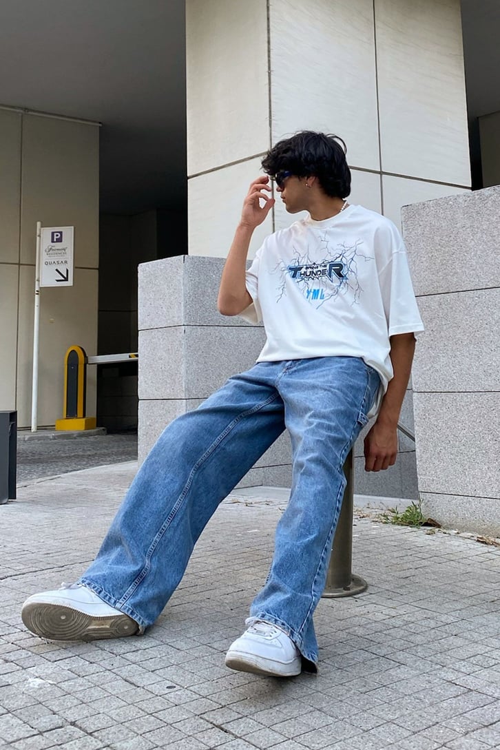 Bring the Thunder Baskılı Oversize Tshirt
