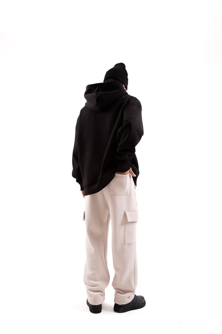 Broken Souls Baskılı Siyah Oversize Hoodie