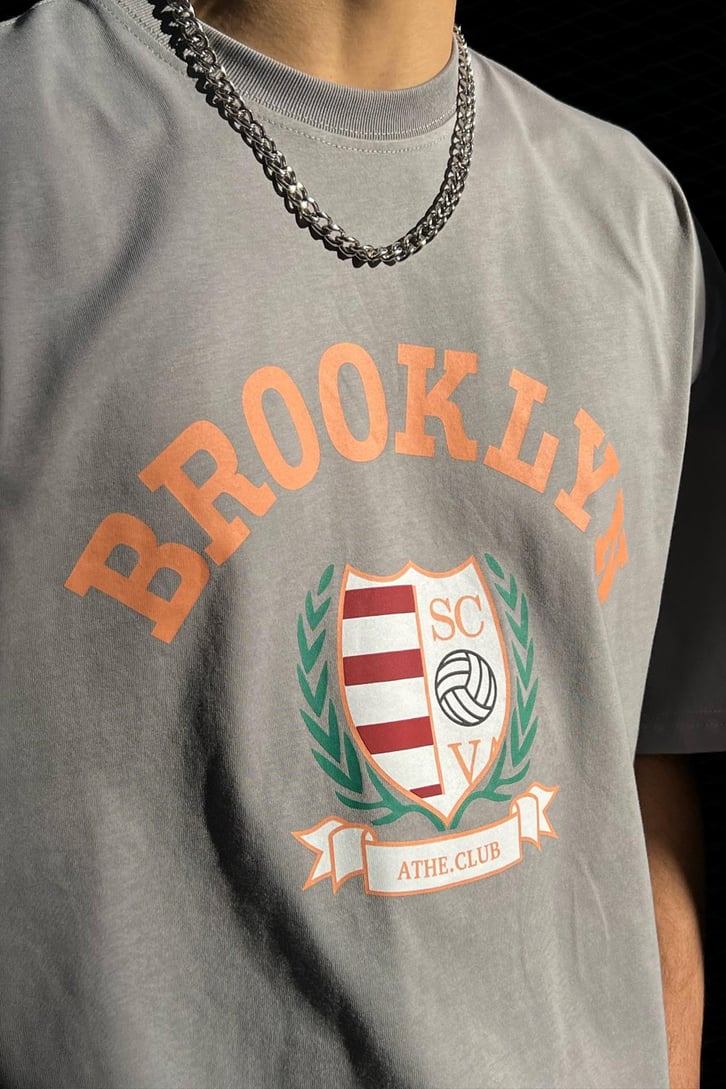 Brooklyn Baskılı Oversize Tshirt