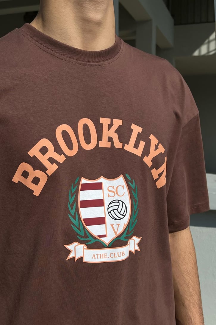 Brooklyn Baskılı Oversize Tshirt