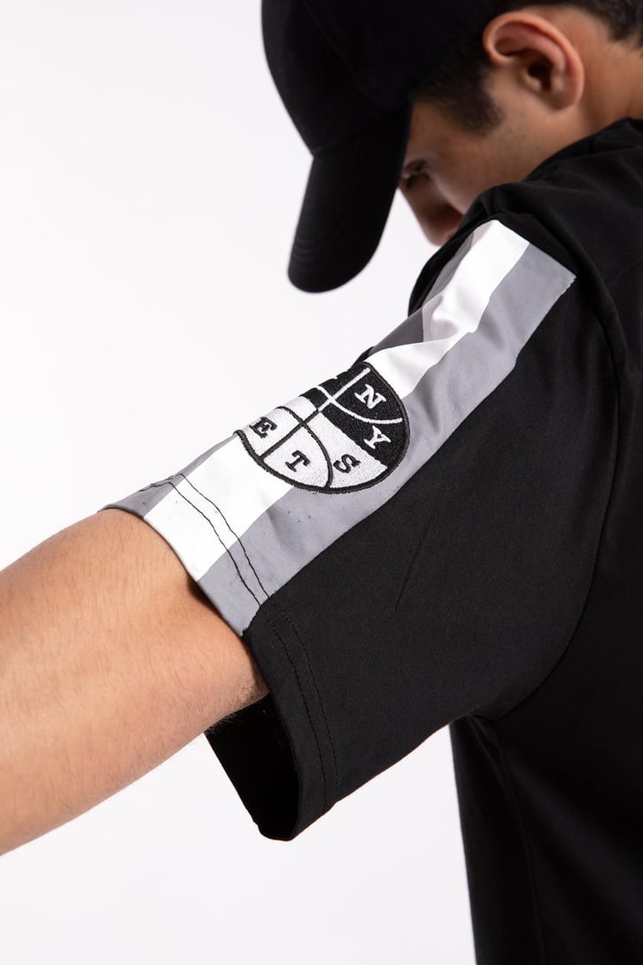 Brooklyn Nets Baskılı Siyah Oversize Tshirt