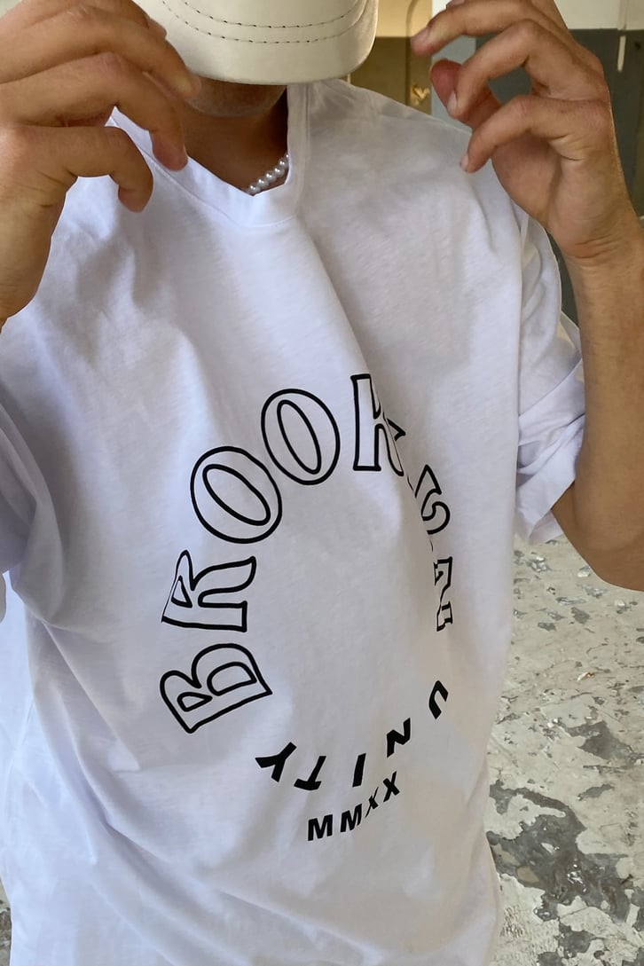Brooklyn Unity Beyaz Oversize Tshirt