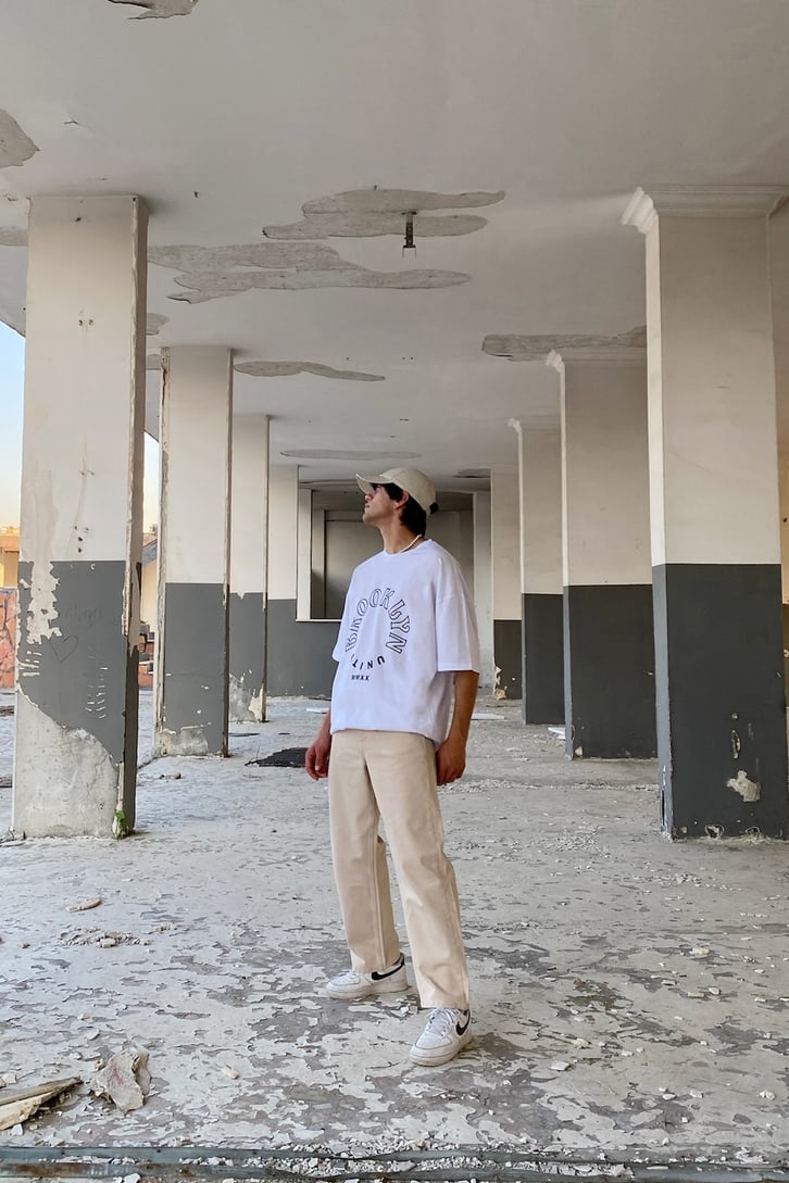 Brooklyn Unity Beyaz Oversize Tshirt