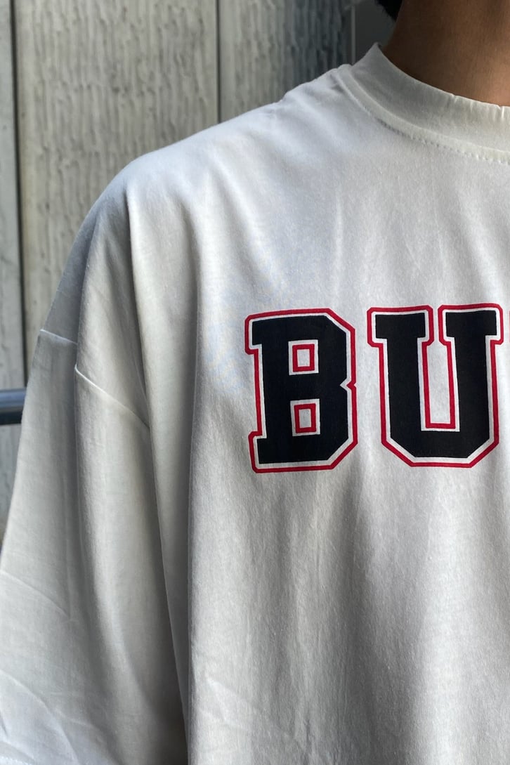 Bulls Baskılı Beyaz Oversize Tshirt