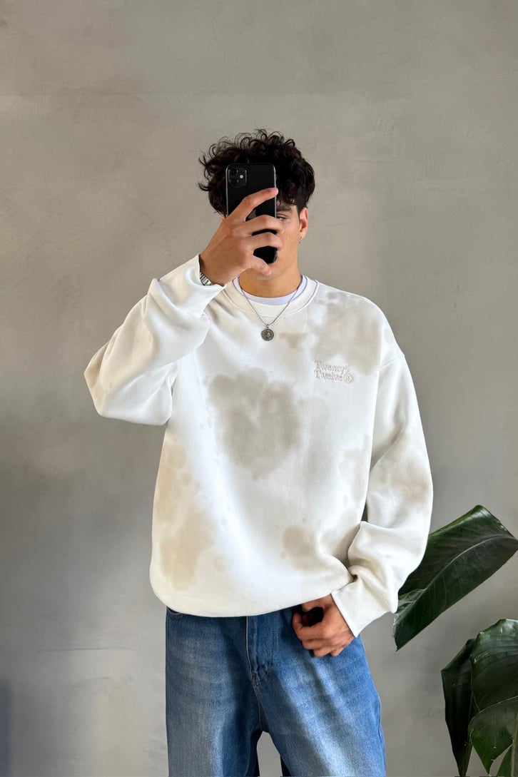 Bulut Desenli Oversize Sweatshirt