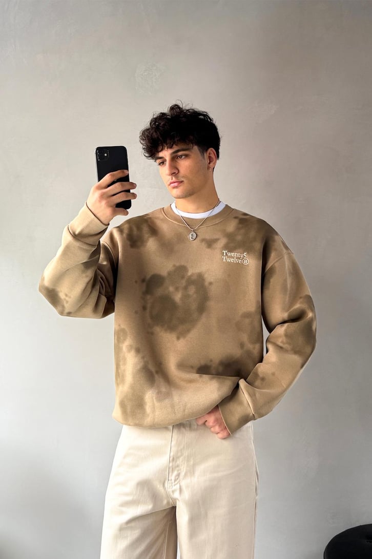 Bulut Desenli Oversize Sweatshirt