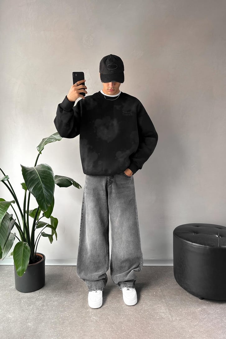Bulut Desenli Oversize Sweatshirt