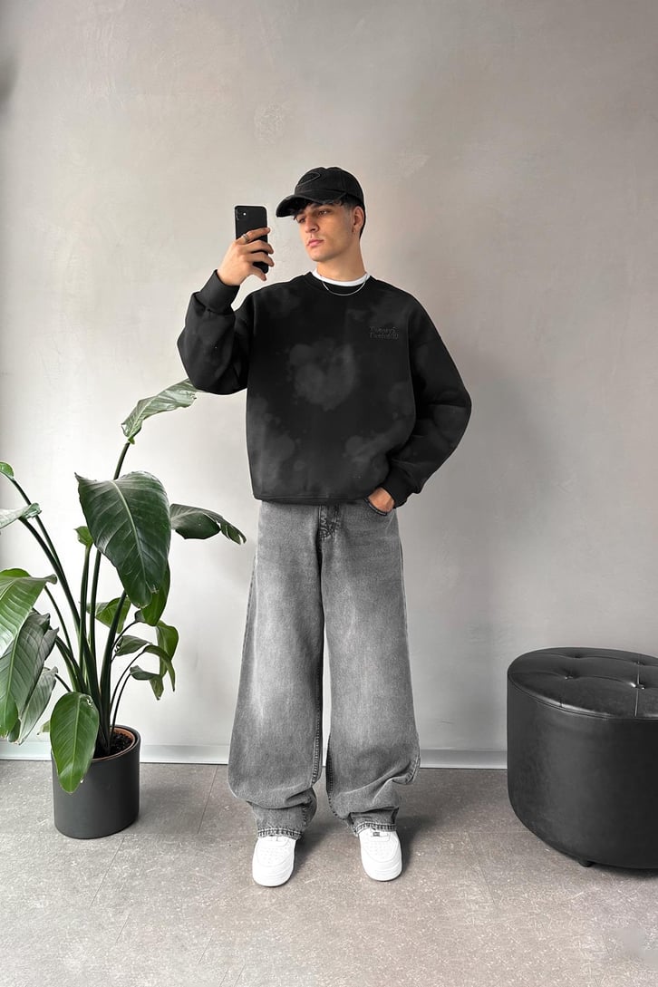 Bulut Desenli Oversize Sweatshirt