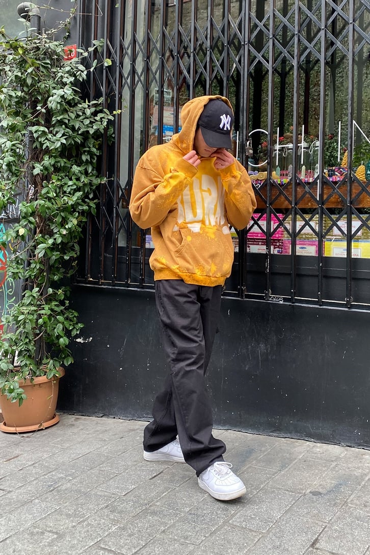 Burn Printed Tie-Dye Oversize Hoodie