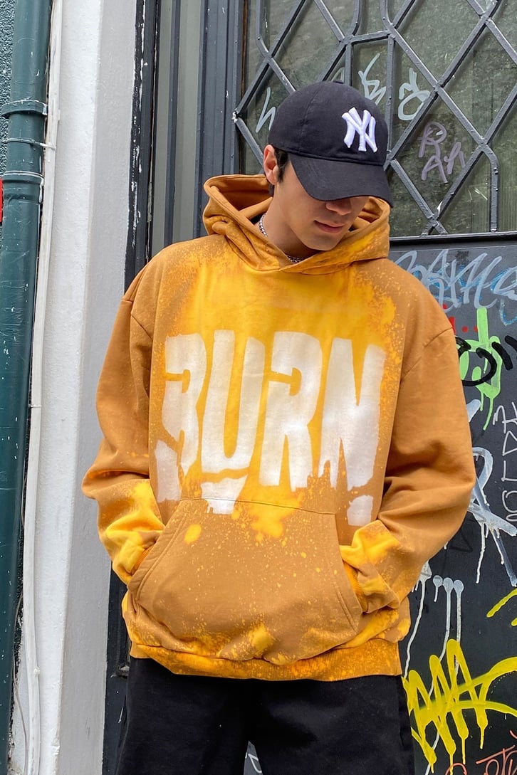 Burn Printed Tie-Dye Oversize Hoodie