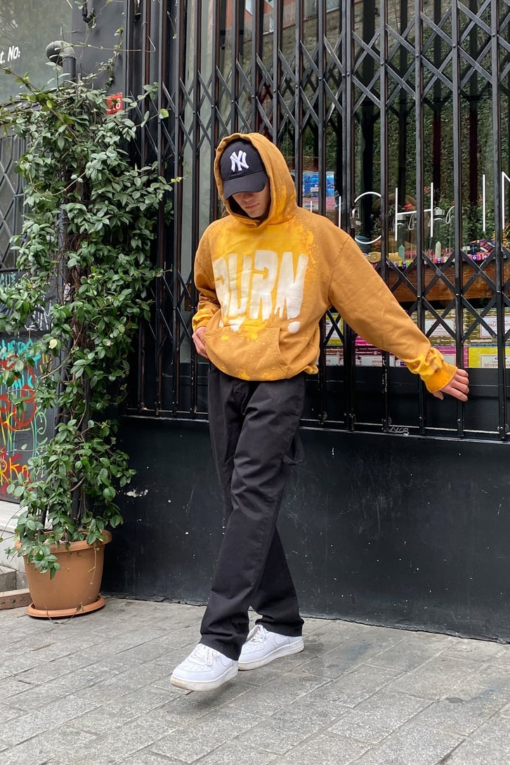 Burn Printed Tie-Dye Oversize Hoodie