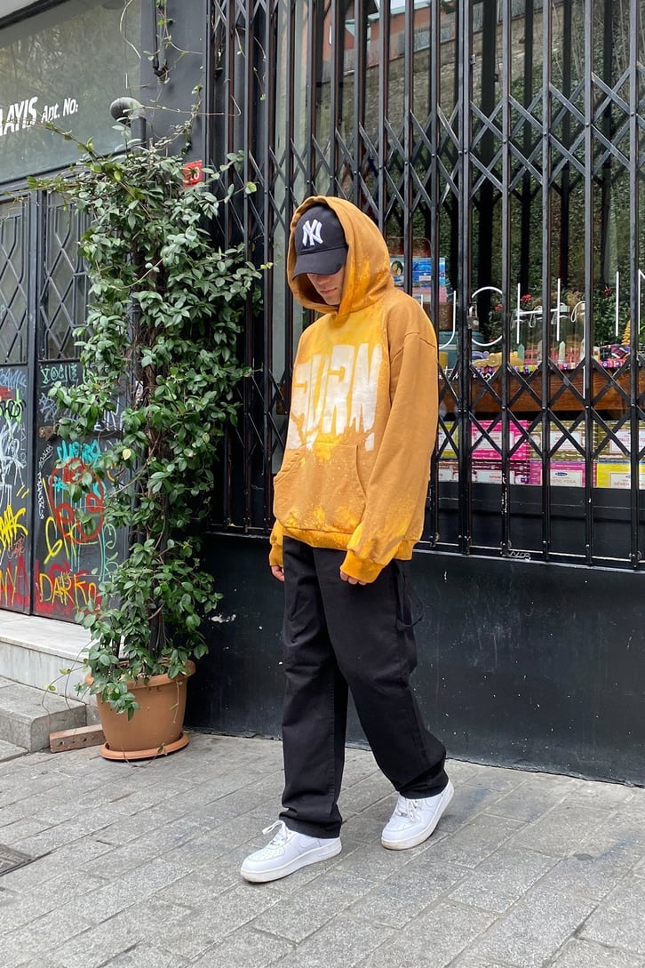 Burn Printed Tie-Dye Oversize Hoodie