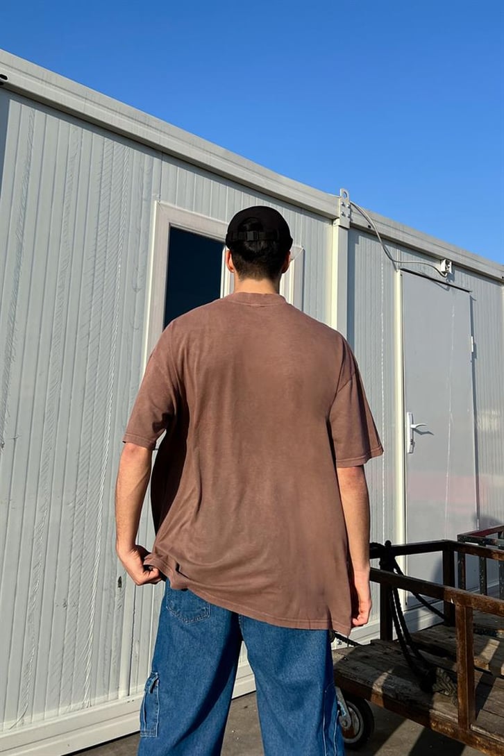 Butterfly Baskılı Vişne Oversize Tişört