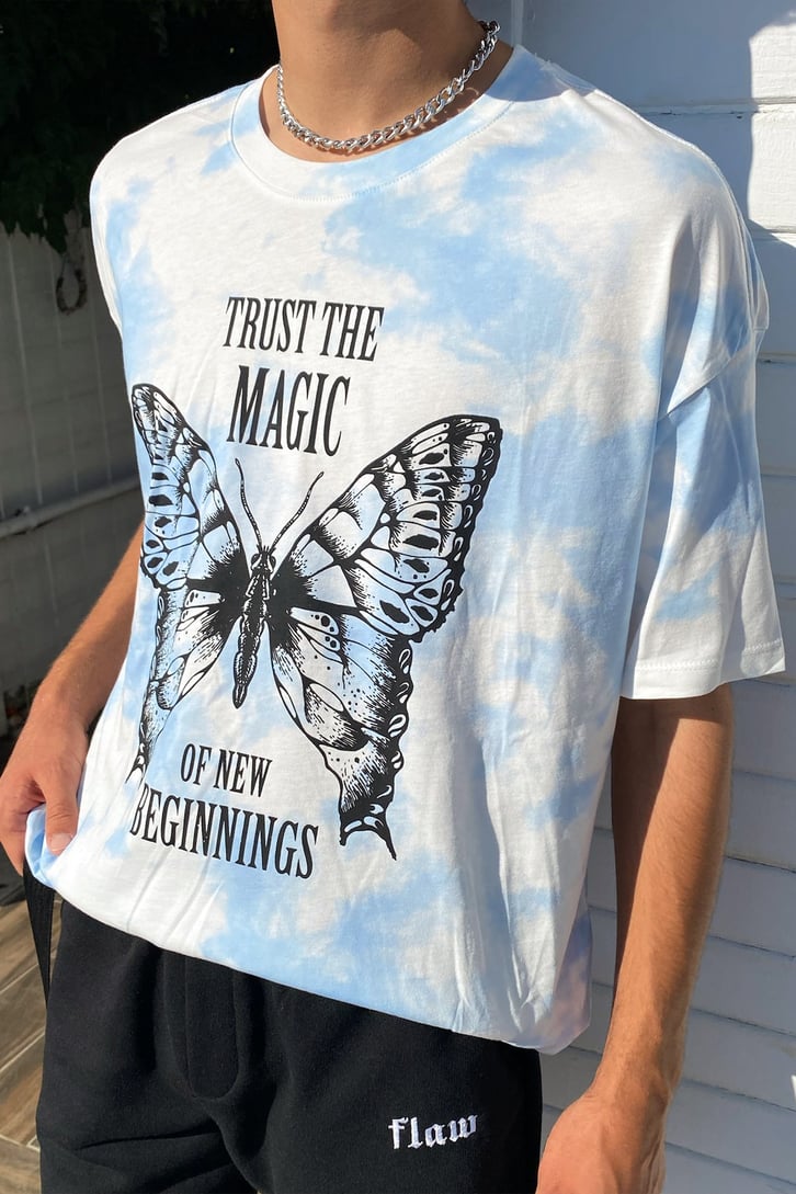Butterfly Magic Batik Desen Oversize Tshirt
