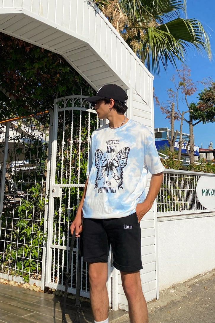 Butterfly Magic Batik Desen Oversize Tshirt