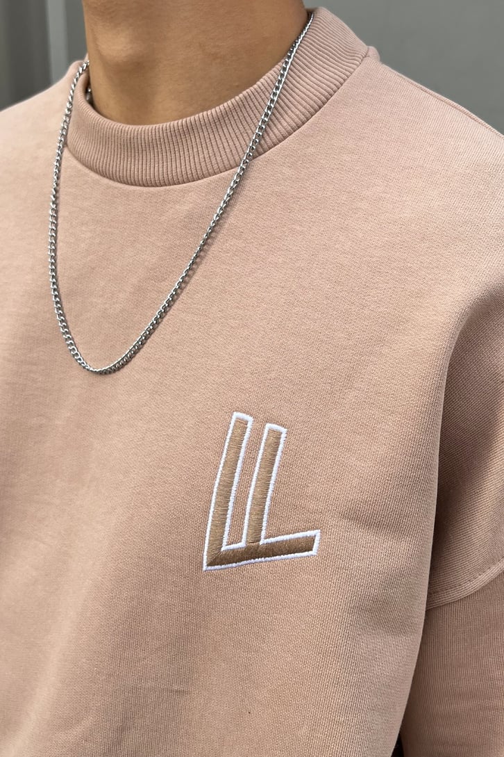 Butterfly Nakışlı Sütlü Kahve Oversize Sweatshirt