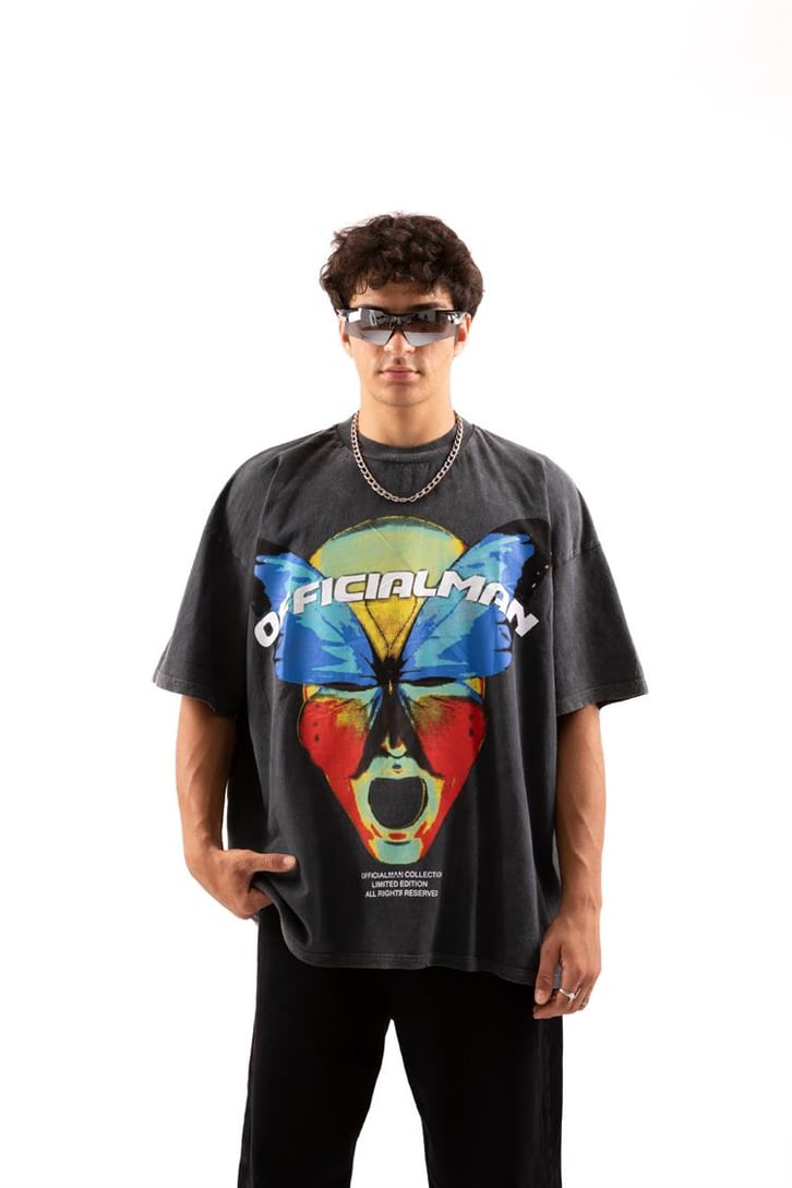 Butterfly Official Baskılı Oversize Tişört