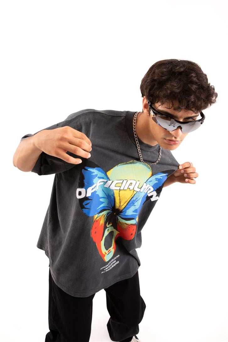 Butterfly Official Baskılı Oversize Tişört