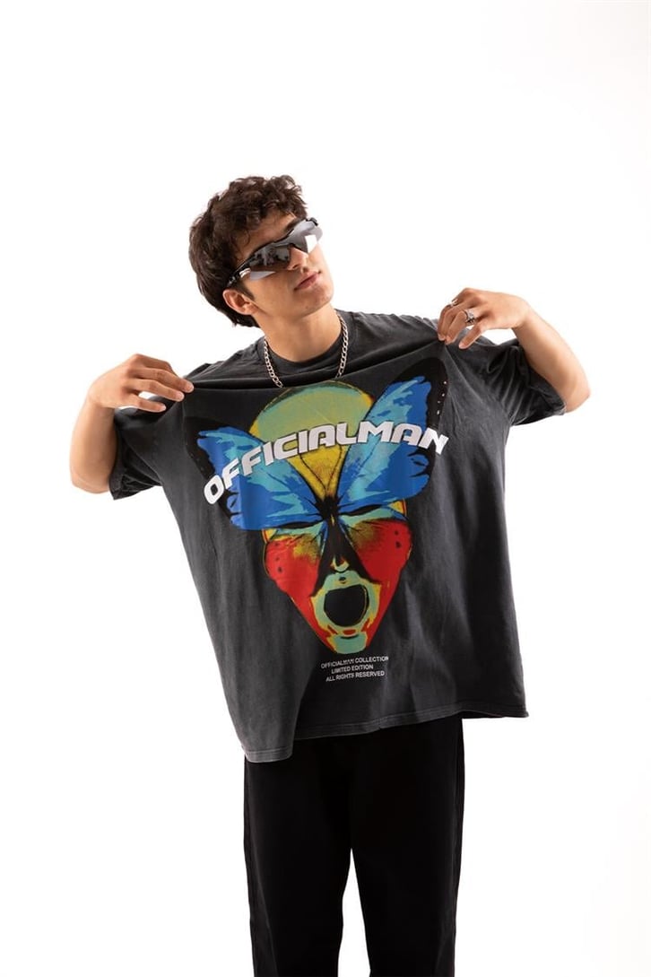 Butterfly Official Baskılı Oversize Tişört