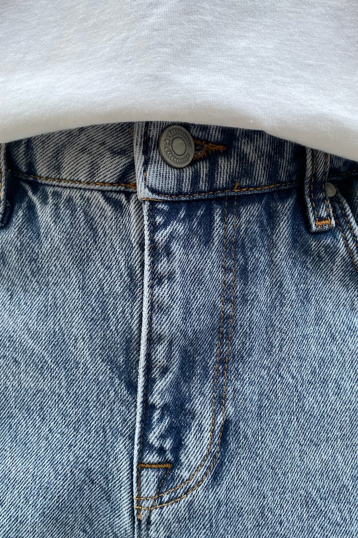 Buz Mavi Taslamali Baggy Jean