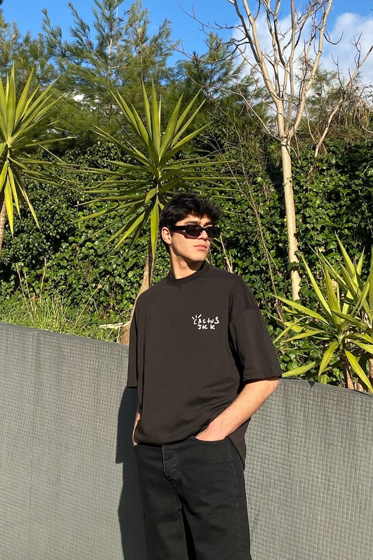 Cactus Jack Oversize Siyah Tshirt