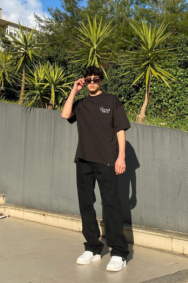 Cactus Jack Oversize Siyah Tshirt