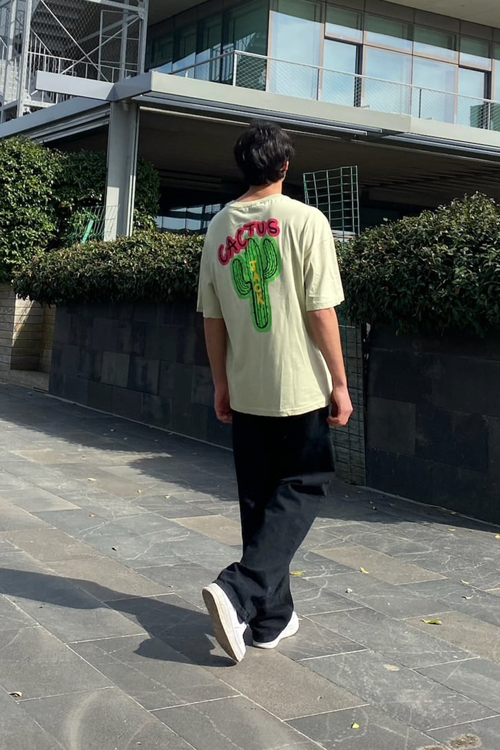 Cactus Jack Sırt Baskılı Oversize Tshirt