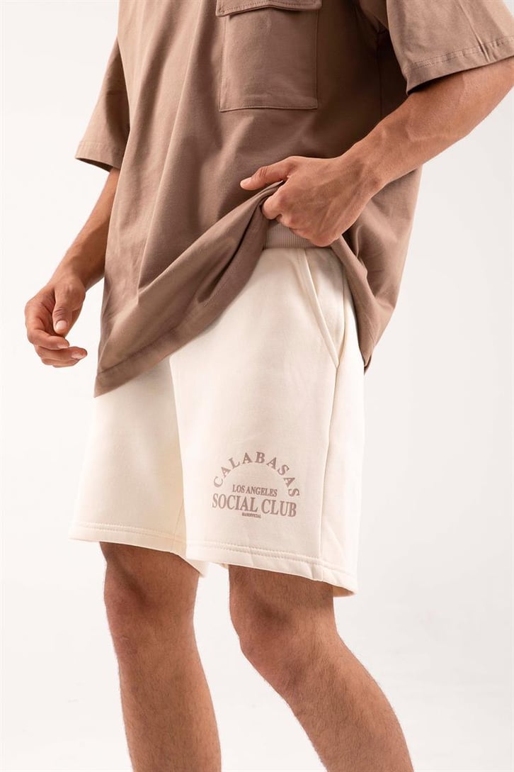 Calabasas Club Baskılı Bej Şort