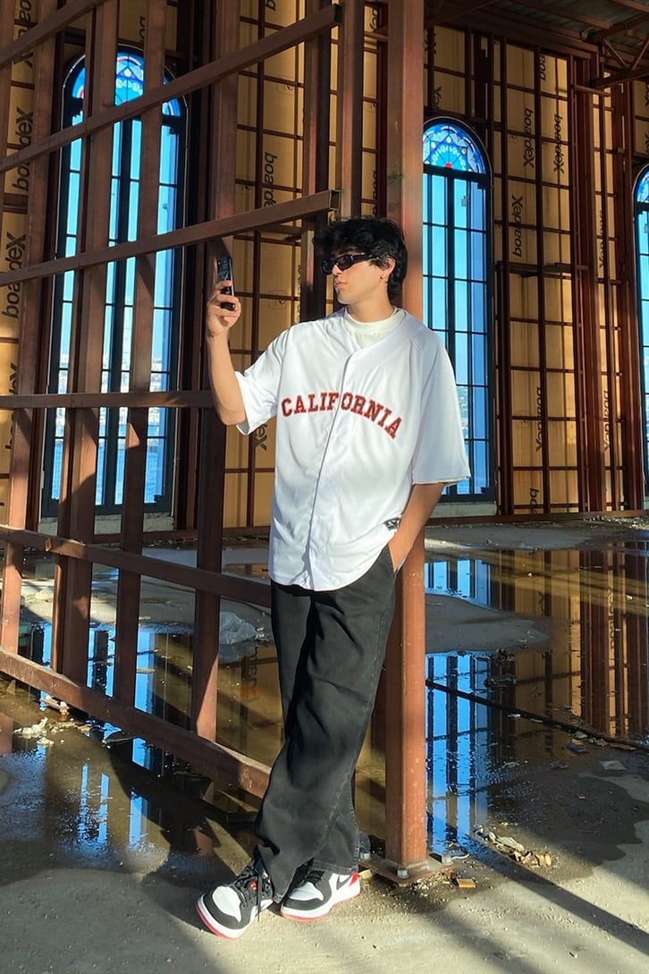 California Baskılı Oversize Forma