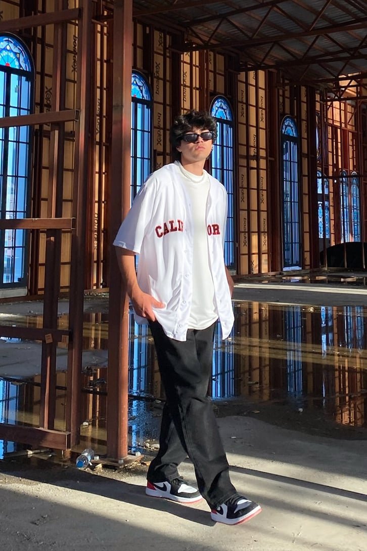 California Baskılı Oversize Forma
