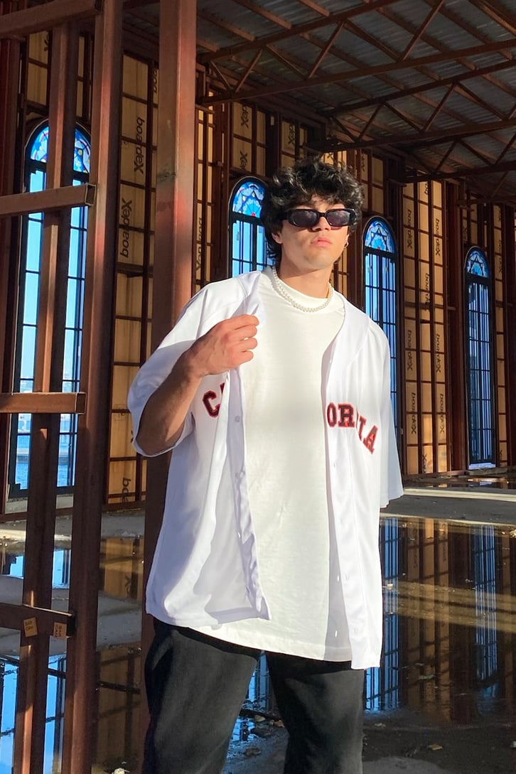 California Baskılı Oversize Forma