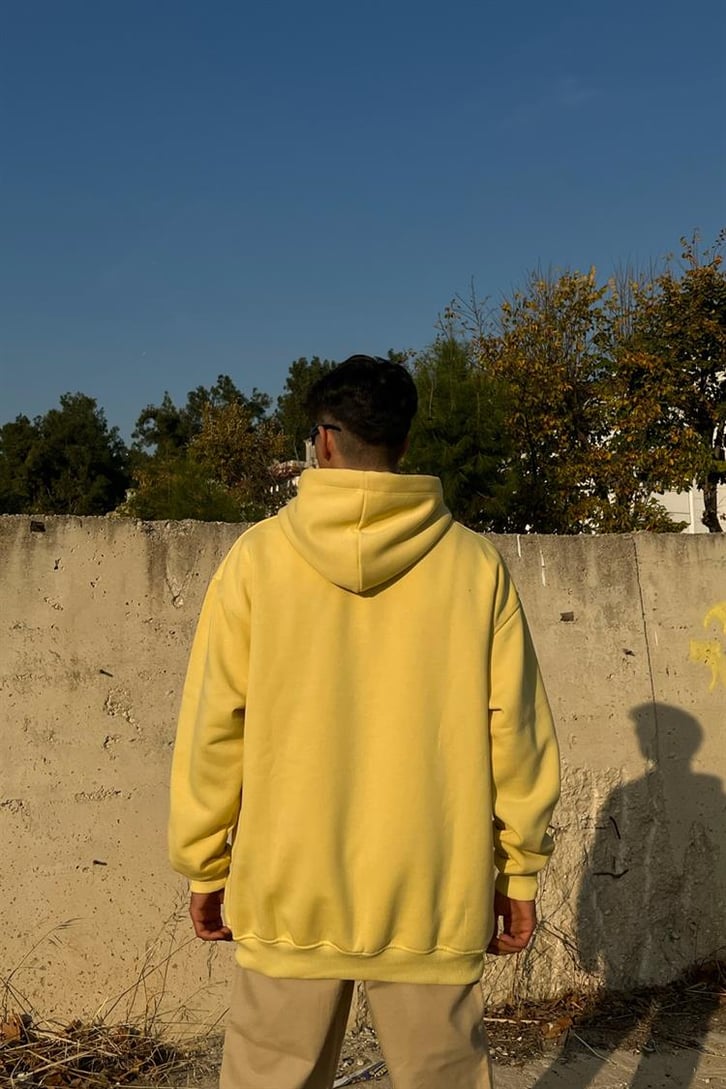 California Dragon Sarı İçi Pamuklu Oversize Hoodie