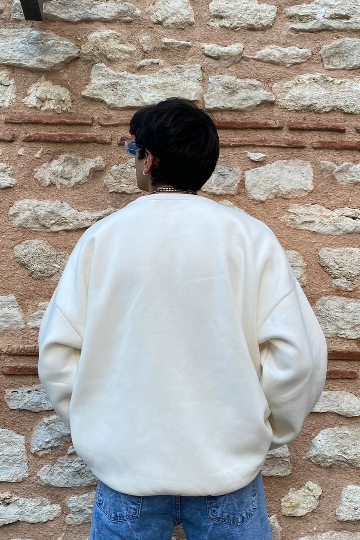 California Oversize Premium Ecru Sweatshirt