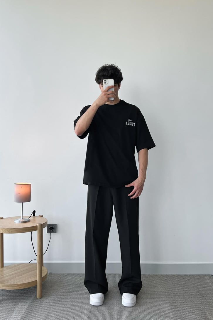 Care About Baskılı Beyaz Oversize Tişört