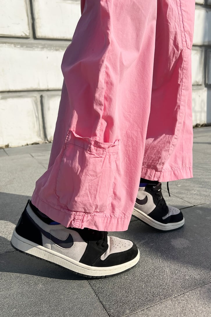 Cargo PockCep Detay Pembe Baggy Pantolonet Women Baggy Pant