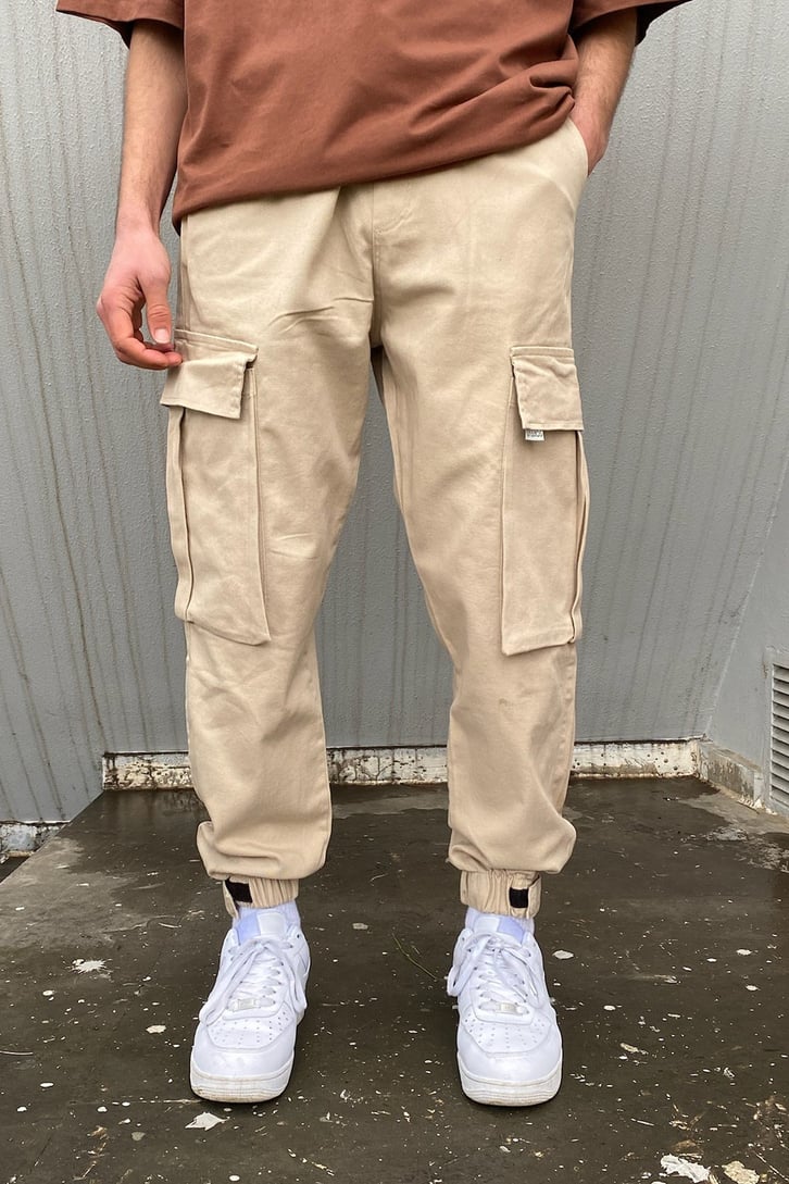 Cargo Pocket Beige Jogger Pant
