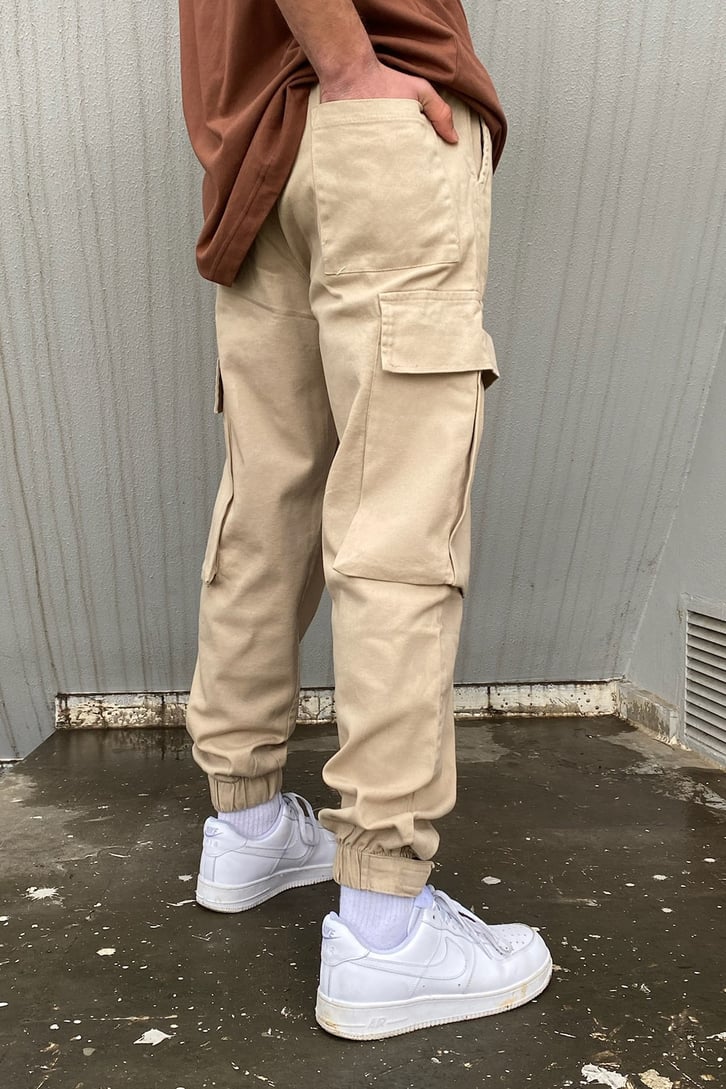 Cargo Pocket Beige Jogger Pant