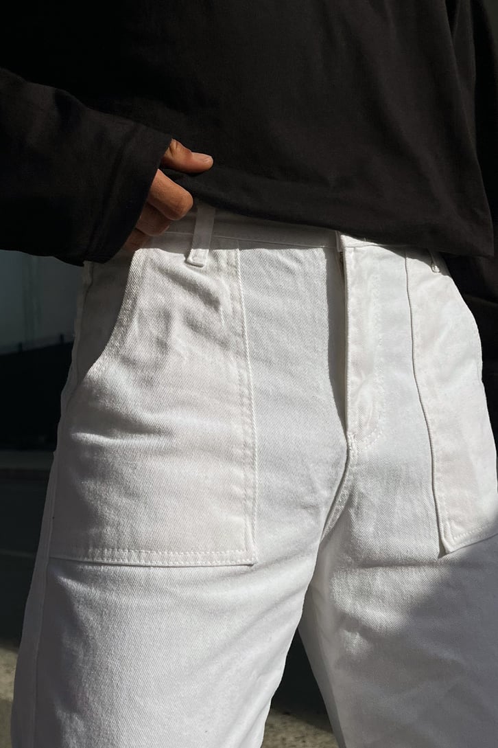 Cargo Pocket Ekru Baggy Jean
