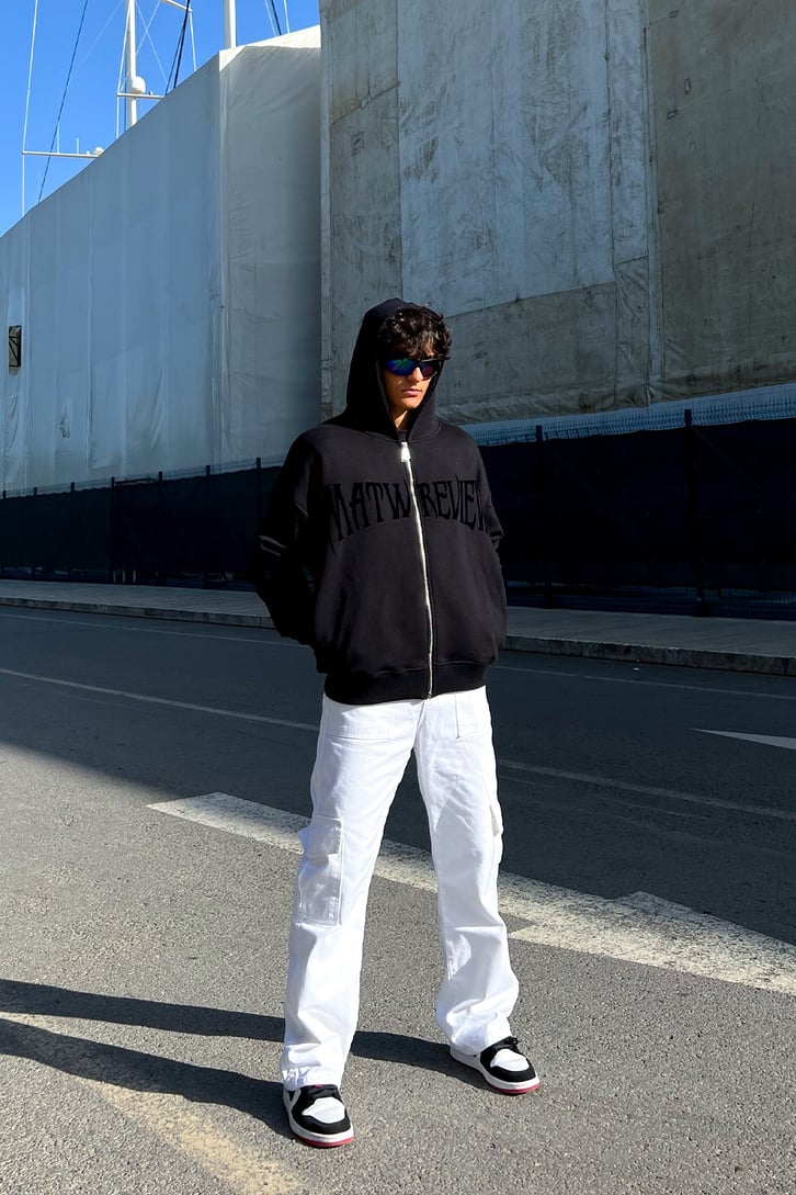 Cargo Pocket Ekru Baggy Jean