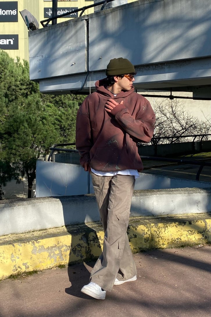 Cargo Pocket Extra Baggy Khaki Pants