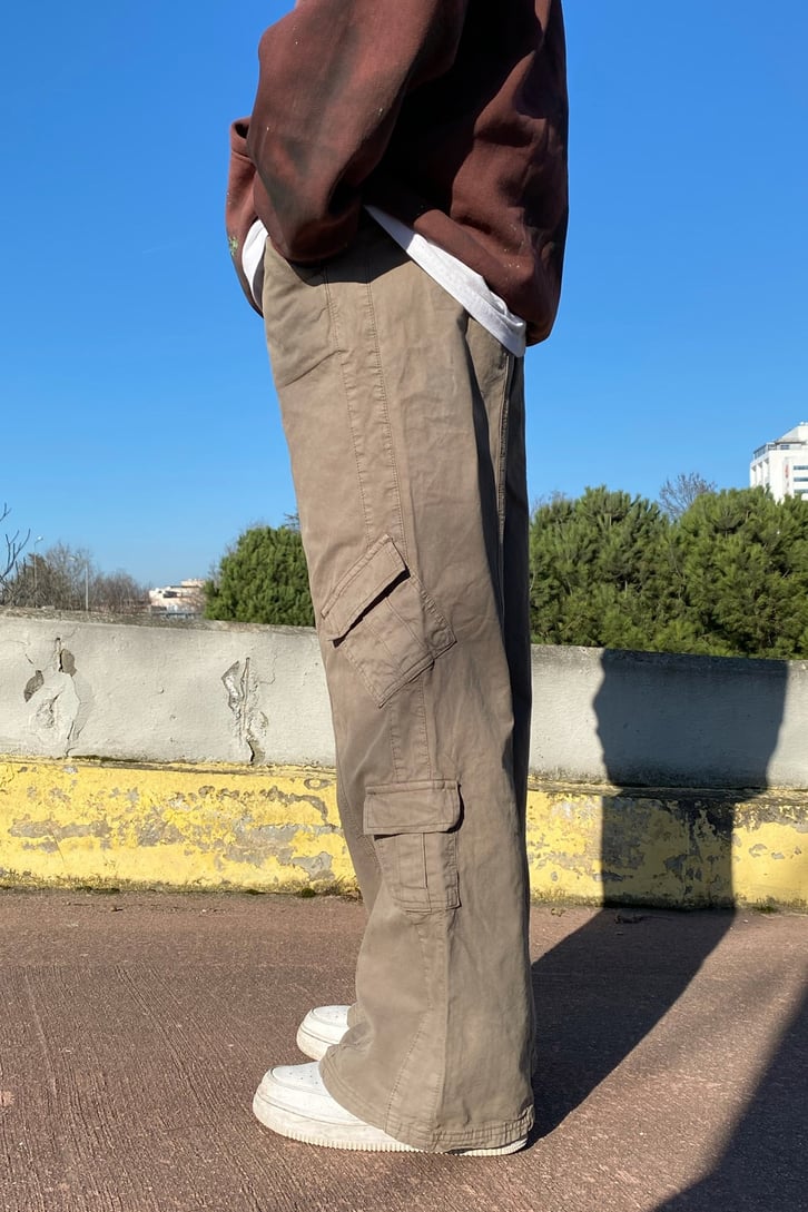 Cargo Pocket Extra Baggy Khaki Pants