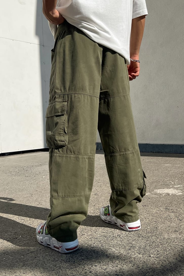 Cargo Pocket Haki Baggy Pantolon