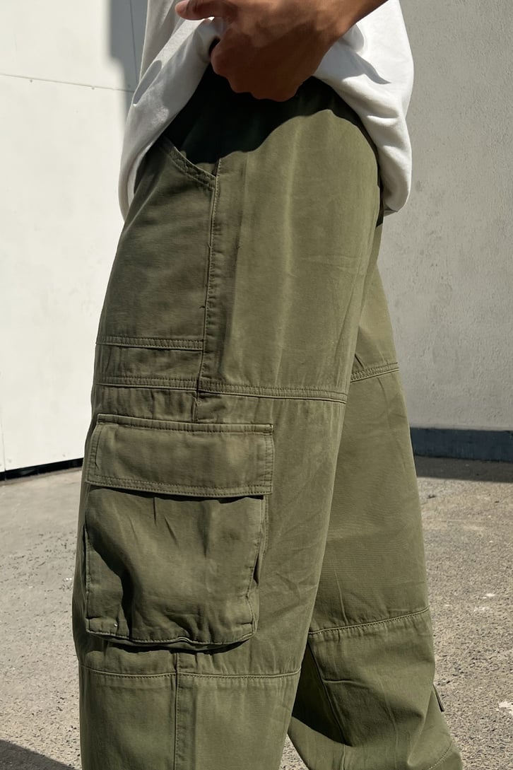 Cargo Pocket Haki Baggy Pantolon